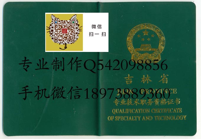 吉林省工程师资格证书样本
