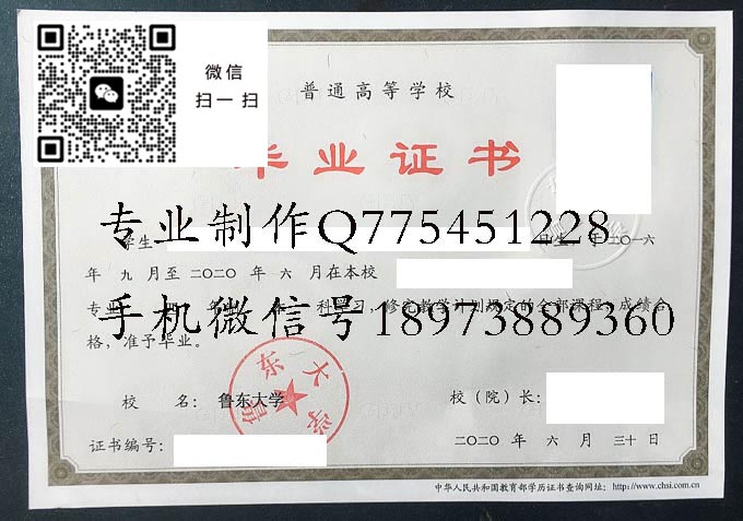 鲁东大学毕业证样本全日制本科模版图片