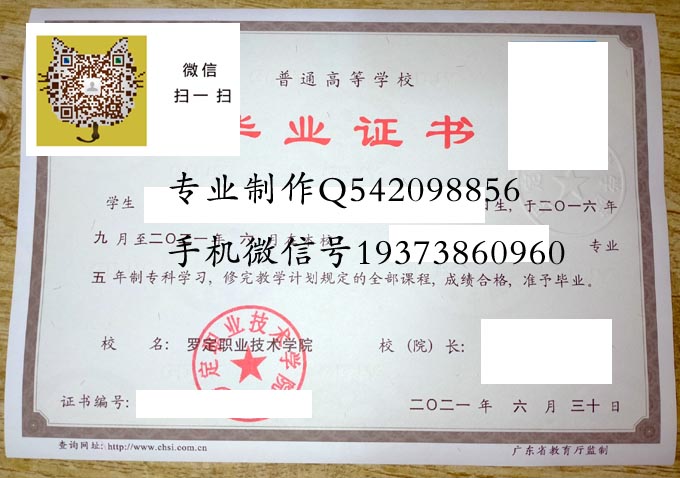 罗定职业技术学院毕业证样本图片