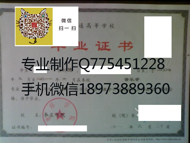 枣庄学院毕业证样本