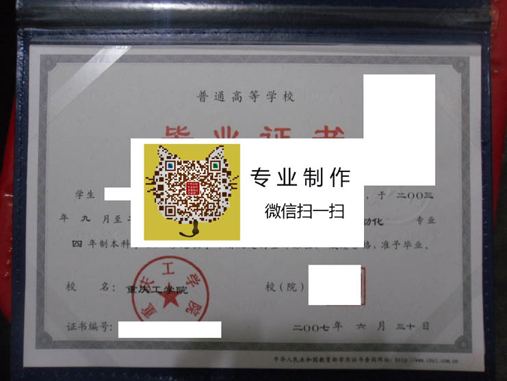 重庆工学院毕业证样本