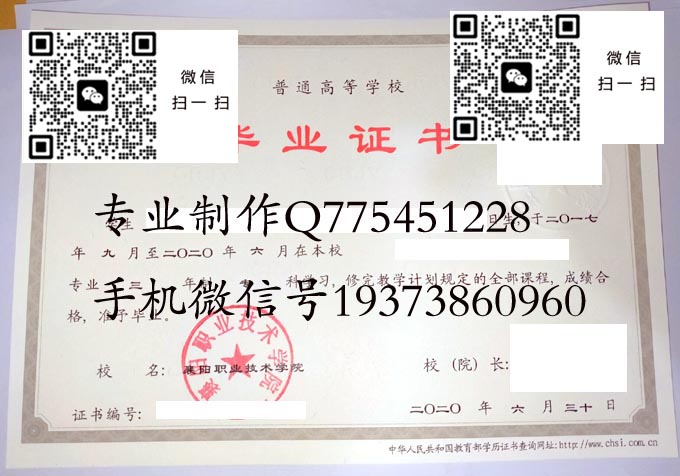 襄阳职业技术学院历届毕业证样本模版图片