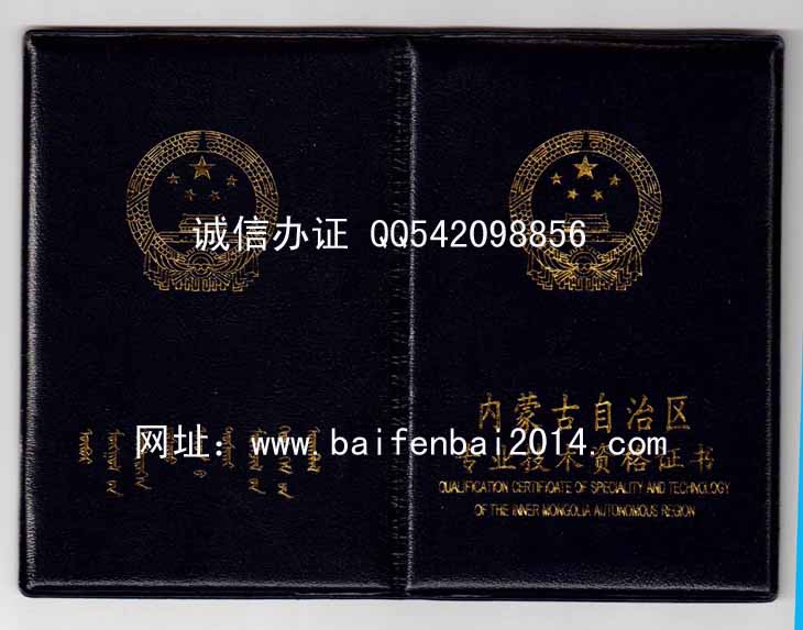 内蒙古工程师专业技术资格证书样本