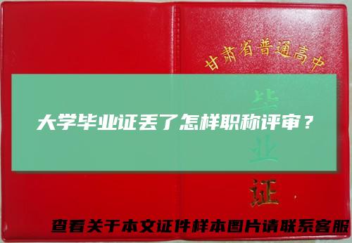 大学毕业证丢了怎样职称评审？