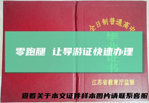 零跑腿让导游证快速办理