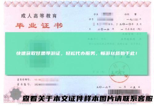 快速获取甘肃导游证，轻松代办服务，畅游丝路始于此！