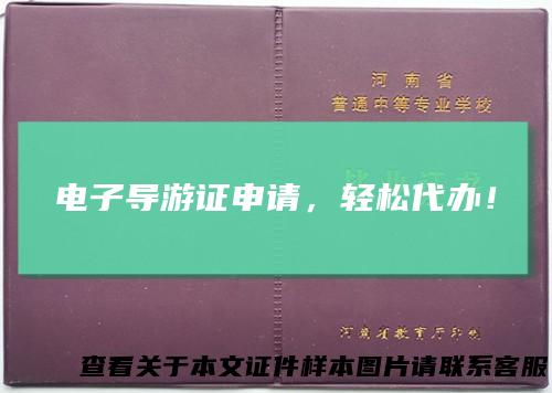 电子导游证申请，轻松代办！
