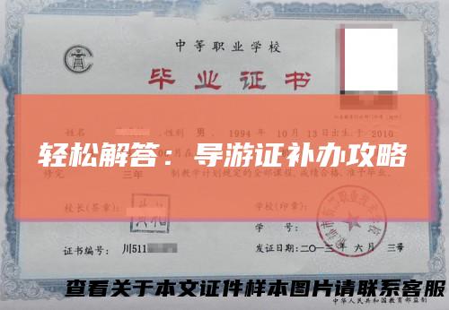 轻松解答：导游证补办攻略