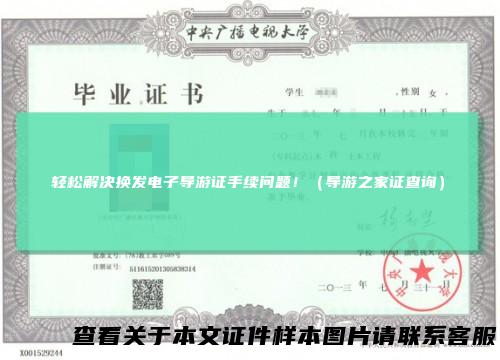 轻松解决换发电子导游证手续问题！（导游之家证查询）