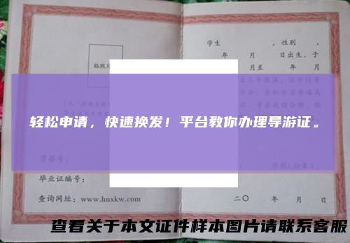 轻松申请，快速换发！平台教你办理导游证。