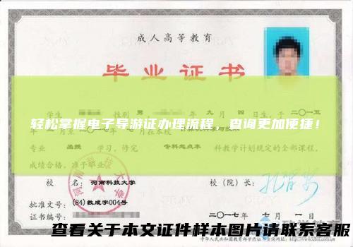轻松掌握电子导游证办理流程，查询更加便捷！