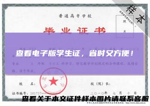 查看电子版学生证，省时又方便！
