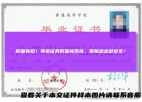 防骗有招！导游证真假查询系统，保障您出游安全！