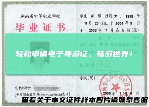轻松申请电子导游证，畅游世界！