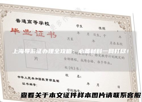 上海导游证办理全攻略：必备材料一网打尽！