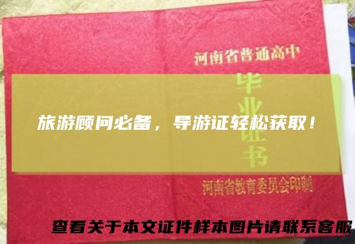 旅游顾问必备，导游证轻松获取！