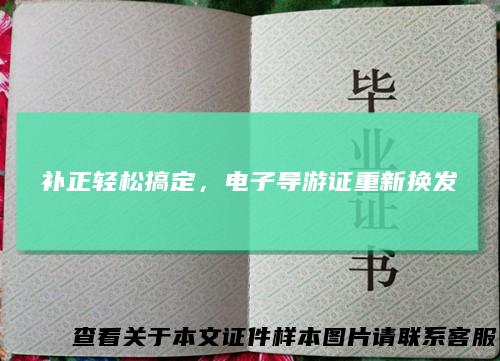 补正轻松搞定，电子导游证重新换发