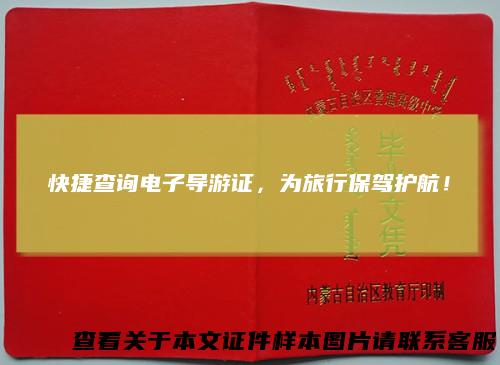 快捷查询电子导游证,为旅行保驾护航!