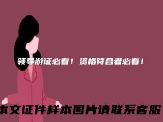 领导游证必看！资格符合者必看！