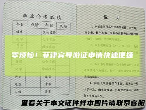 零烦恼！菲律宾导游证申请快速便捷