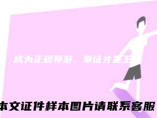 成为正规导游，拿证才是王道