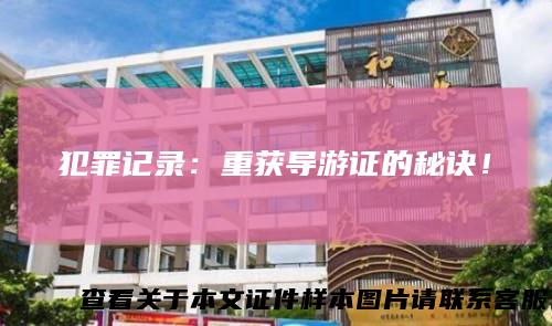犯罪记录：重获导游证的秘诀！