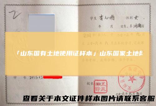 「山东国有土地使用证样本」山东国家土地网