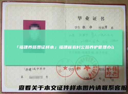 「福建养路费证样本」福建省农村公路养护管理办法