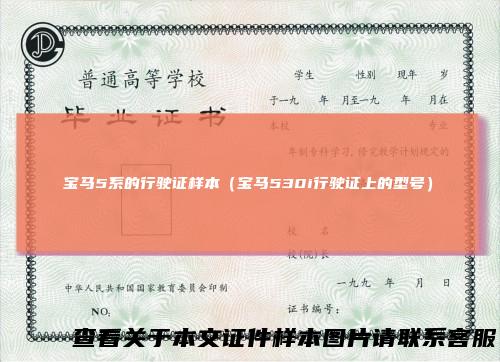 宝马5系的行驶证样本（宝马530i行驶证上的型号）