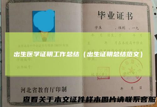 出生医学证明工作总结（出生证明总结范文）