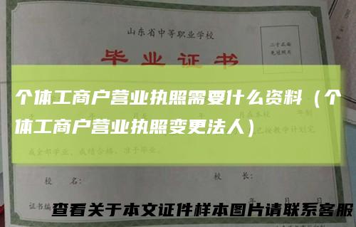个体工商户营业执照需要什么资料（个体工商户营业执照变更法人）