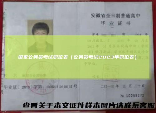 国家公务员考试职位表（公务员考试2023年职位表）