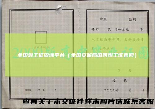 全国焊工证查询平台（全国安监局国网焊工证官网）