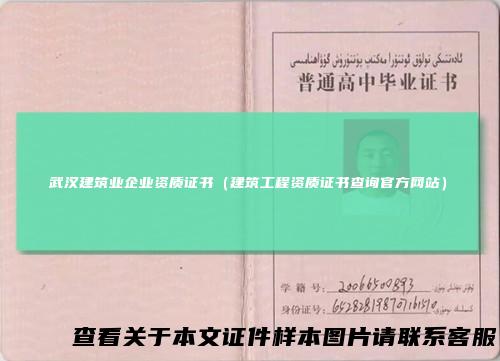 武汉建筑业企业资质证书（建筑工程资质证书查询官方网站）