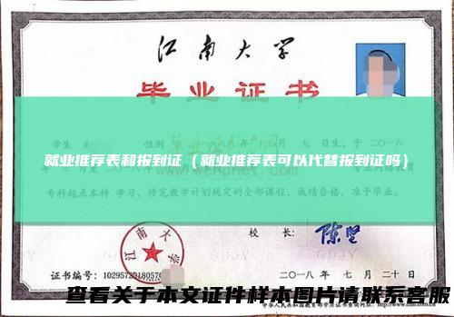 就业推荐表和报到证(就业推荐表可以代替报到证吗)