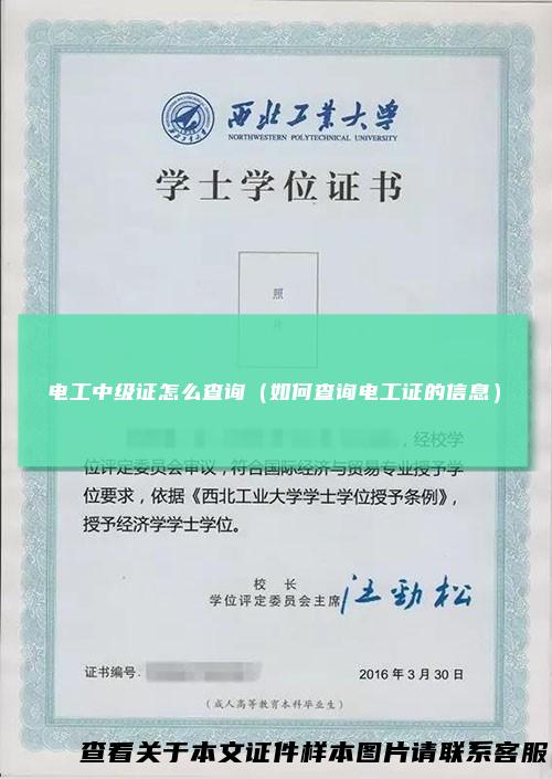 电工中级证怎么查询（如何查询电工证的信息）