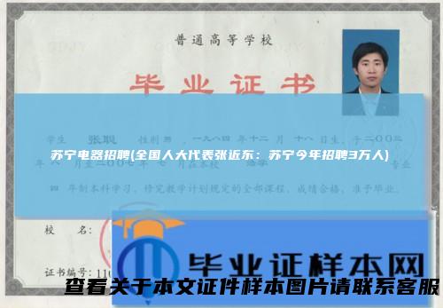苏宁电器招聘(全国人大代表张近东：苏宁今年招聘3万人)