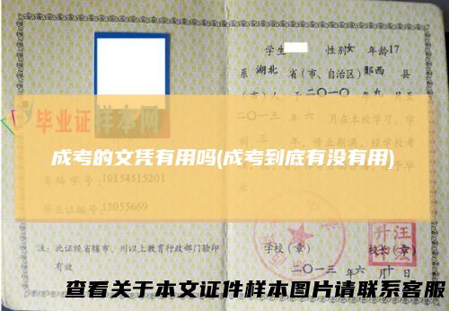 成考的文凭有用吗(成考到底有没有用)