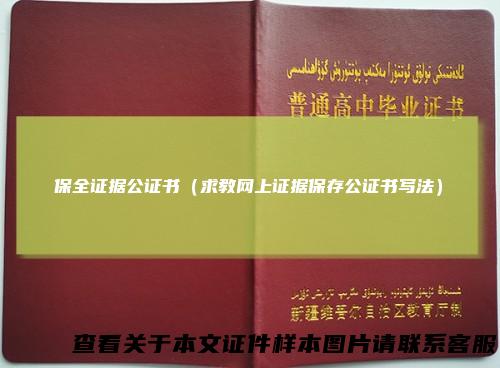 保全证据公证书（求教网上证据保存公证书写法）