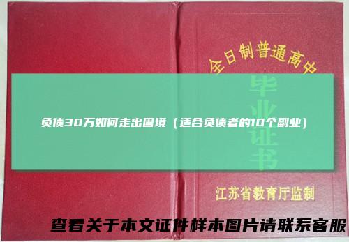 负债30万如何走出困境(适合负债者的10个副业)