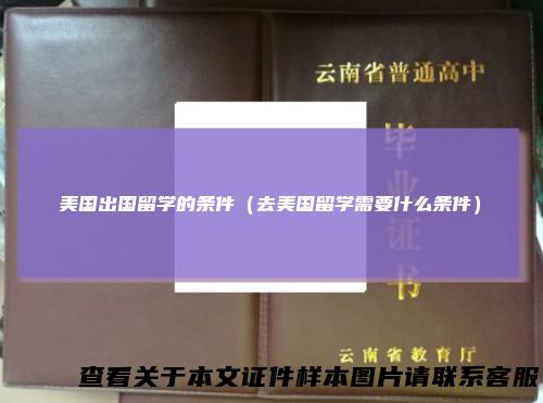 美国出国留学的条件（去美国留学需要什么条件）