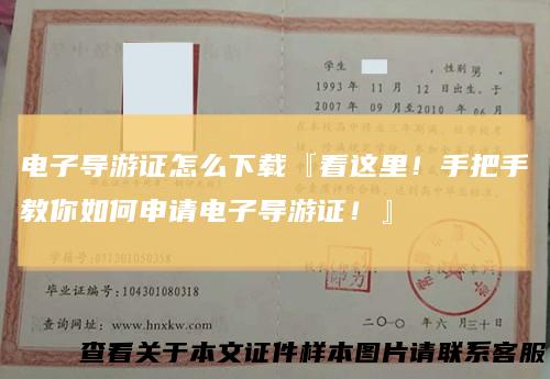 电子导游证怎么下载『看这里！手把手教你如何申请电子导游证！』
