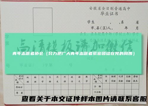 青年志愿者协会（努力把广大青年志愿者紧密团结在党的周围）