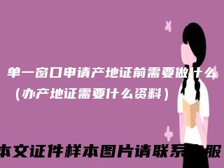 单一窗口申请产地证前需要做什么（办产地证需要什么资料）