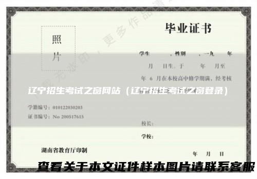 辽宁招生考试之窗网站(辽宁招生考试之窗登录)