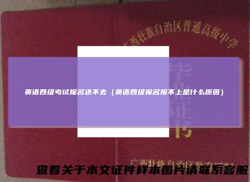 英语四级考试报名进不去（英语四级报名报不上是什么原因）