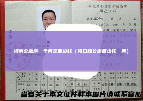 海南公寓房一个月是多少钱（海口租公寓多少钱一月）
