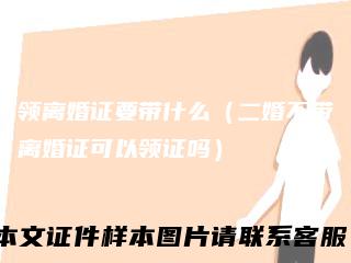 领离婚证要带什么(二婚不带离婚证可以领证吗)