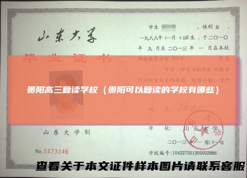 贵阳高三复读学校（贵阳可以复读的学校有哪些）