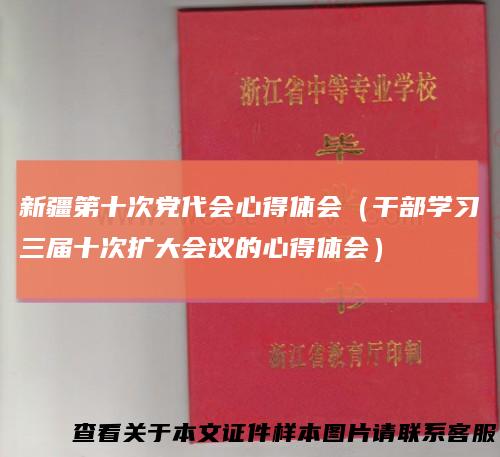 新疆第十次党代会心得体会（干部学习三届十次扩大会议的心得体会）